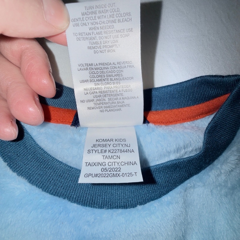 Nautica Pajama Set Kids Size 8 Blue Grey New Shark Print Fleece Sleepwear 2pc - Picture 7 of 10